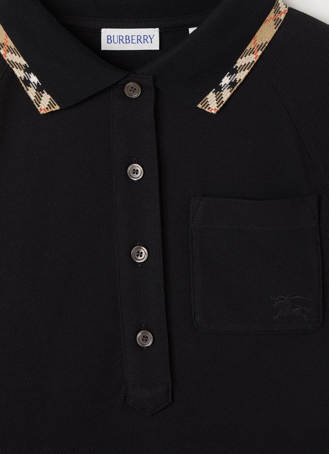 Burberry Romola polo met borstzak - detail 3 zwart