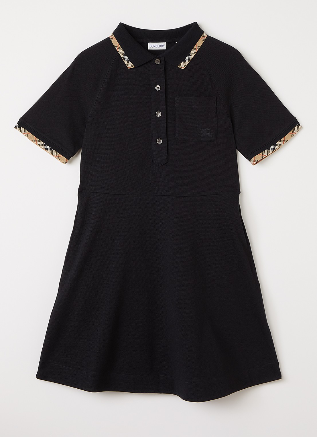 Burberry Romola polo met borstzak - voorkant zwart
