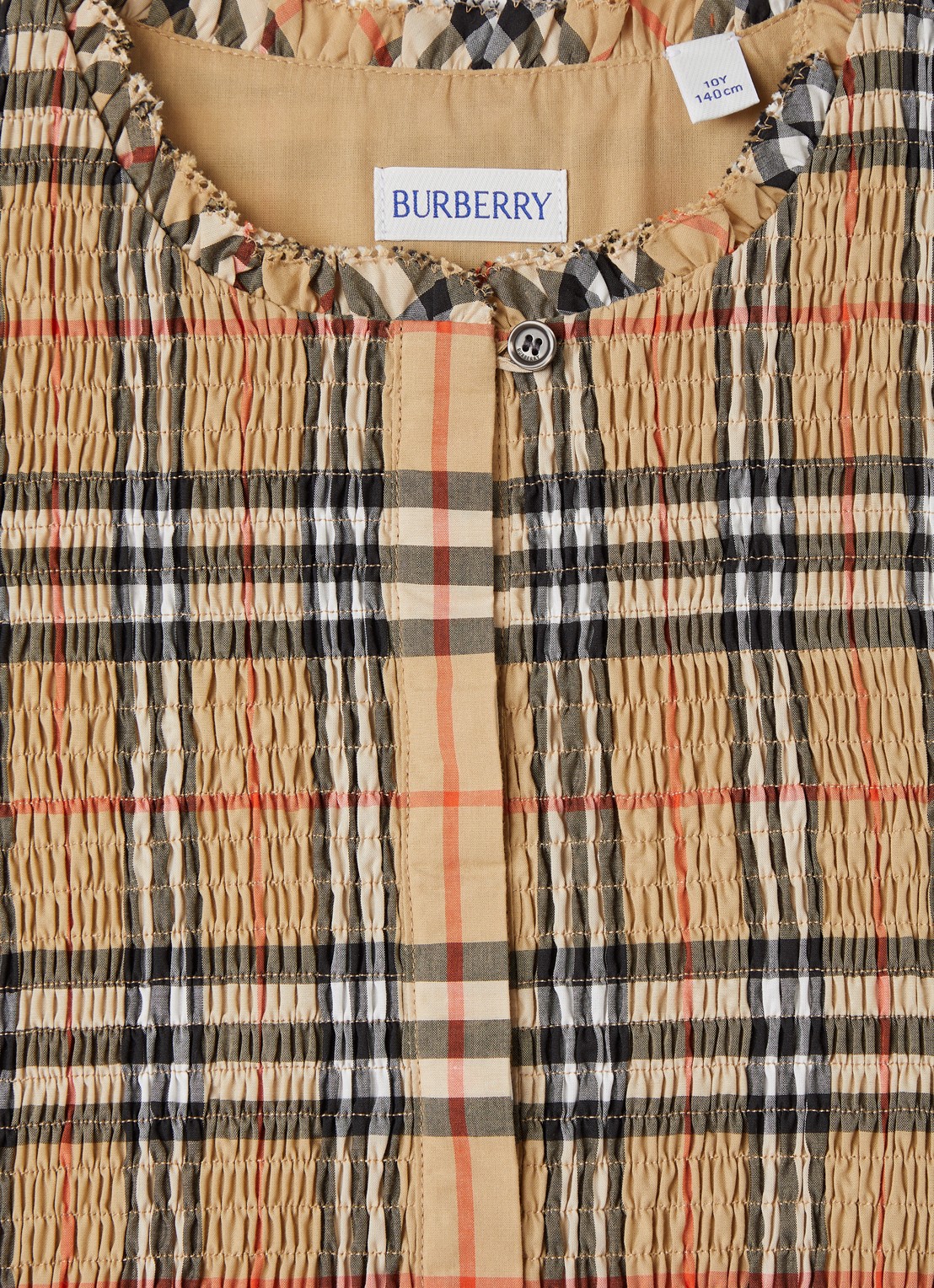 Burberry Rose jurk met ruitdessin - detail zand