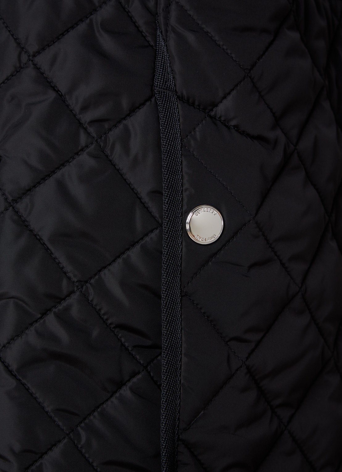 Burberry Roxbugh gewatteerde jas met afneembare capuchon en quilt patroon - detail 5 zwart