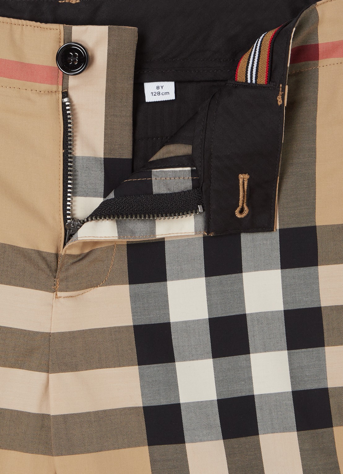 Burberry Royston korte chino met logoprint - detail beige