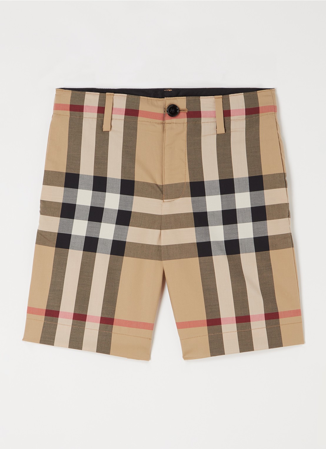 Burberry Royston korte chino met logoprint - voorkant 2 beige