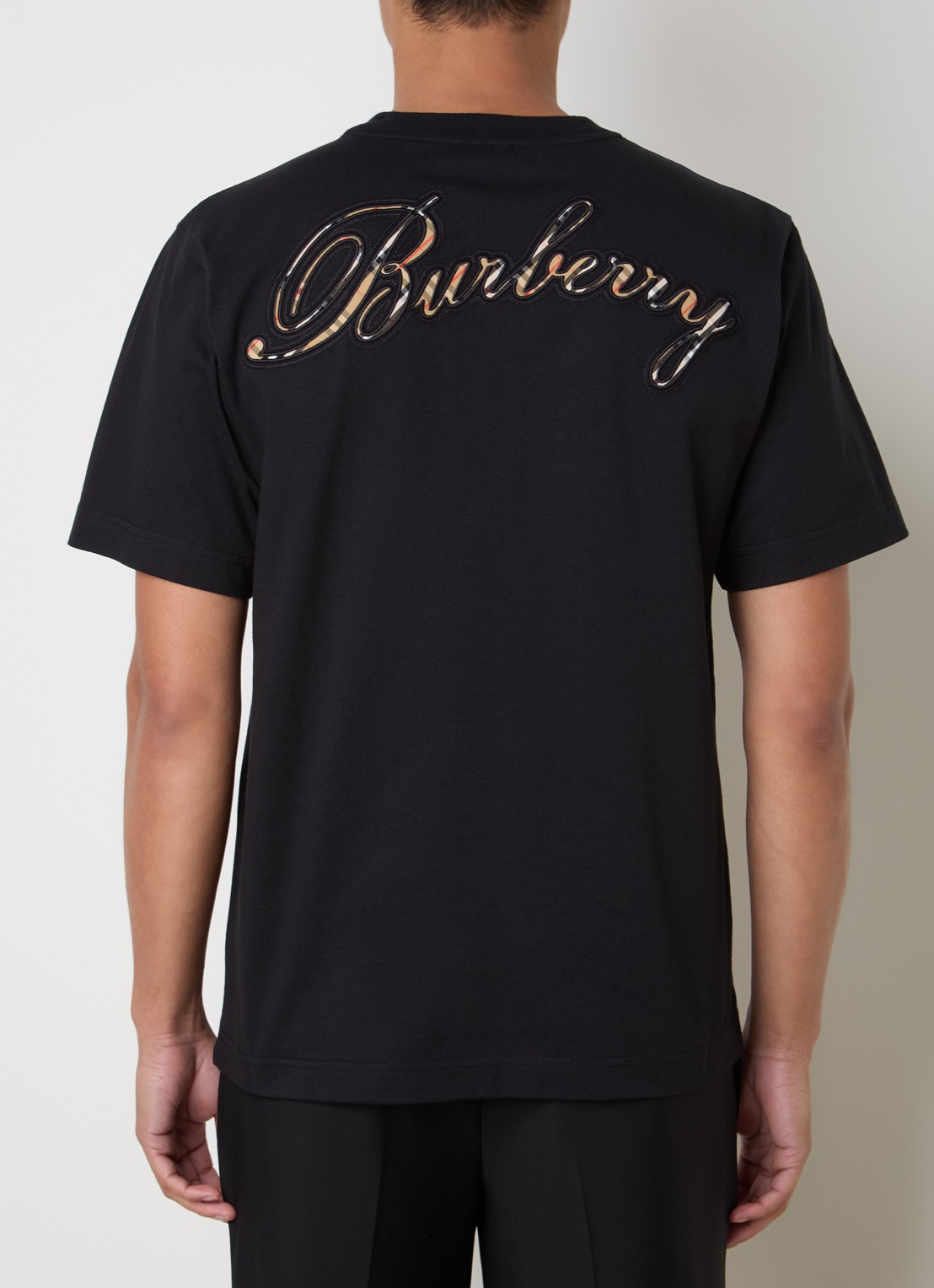 Burberry Ryan T-shirt met logoborduring - detail 4 zwart