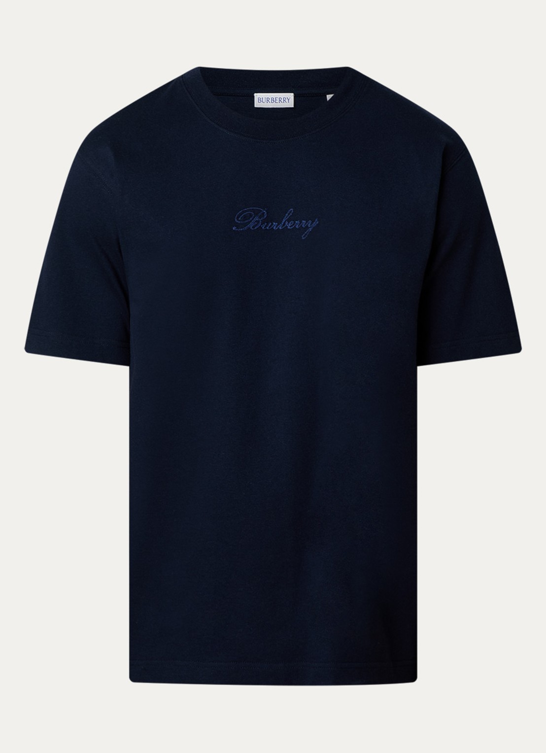 Burberry Ryan T-shirt met logoborduring - voorkant 4 donkerblauw
