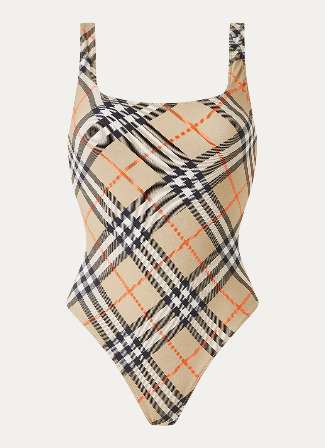 Burberry Sabina badpak met ruitdessin - voorkant 3 zand