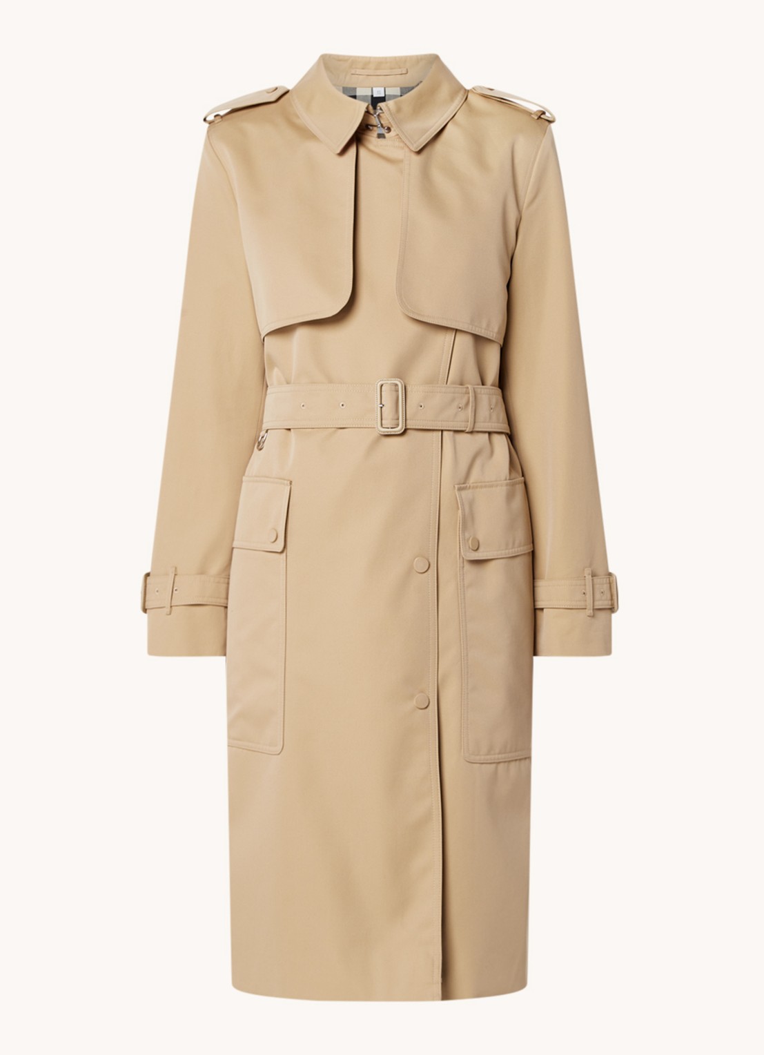 Burberry Sandridge trenchcoat met ceintuur - voorkant 2 beige