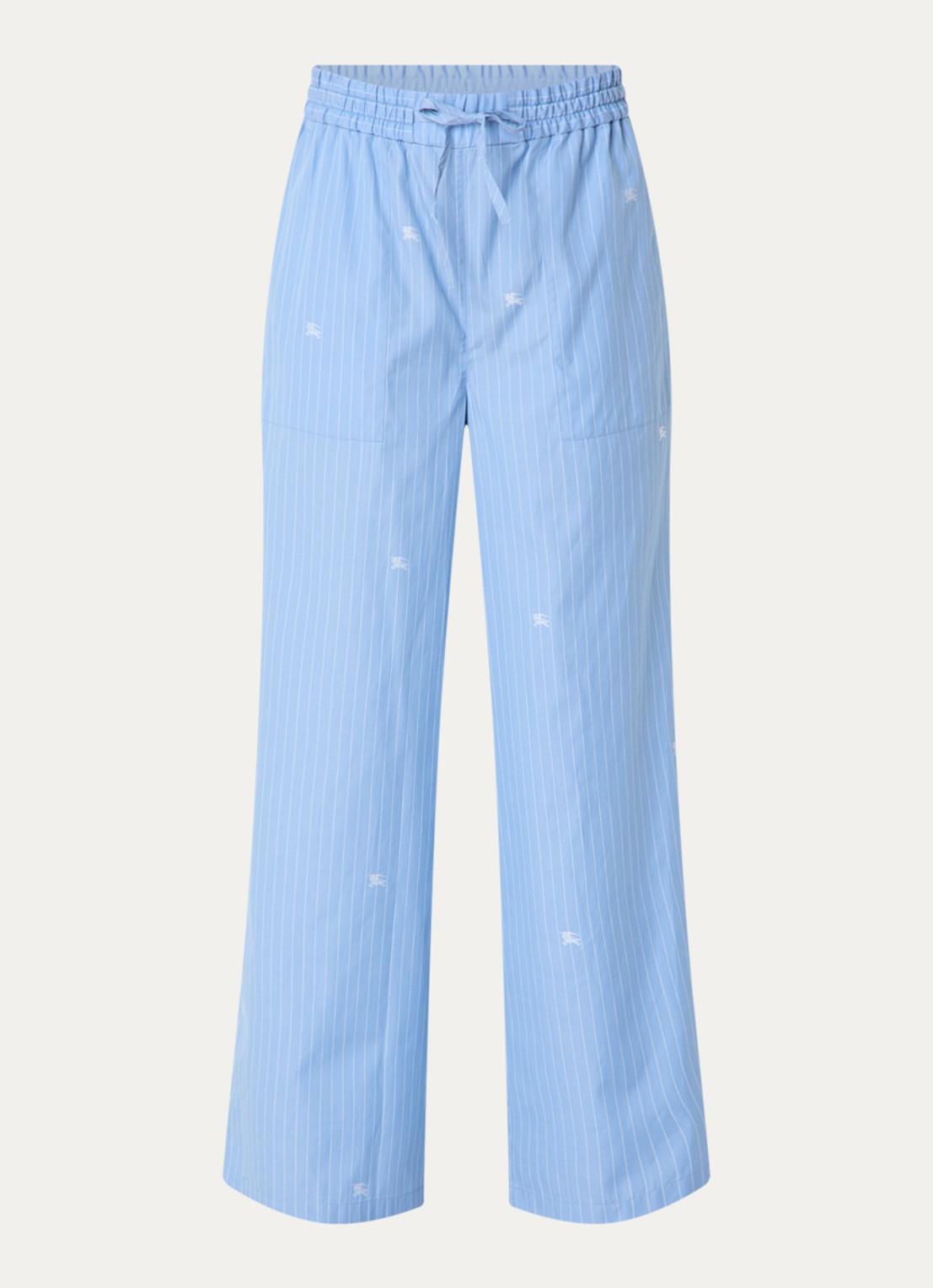 Burberry Sandrine mid waist wide fit broek met logoprint - voorkant 2 blauw