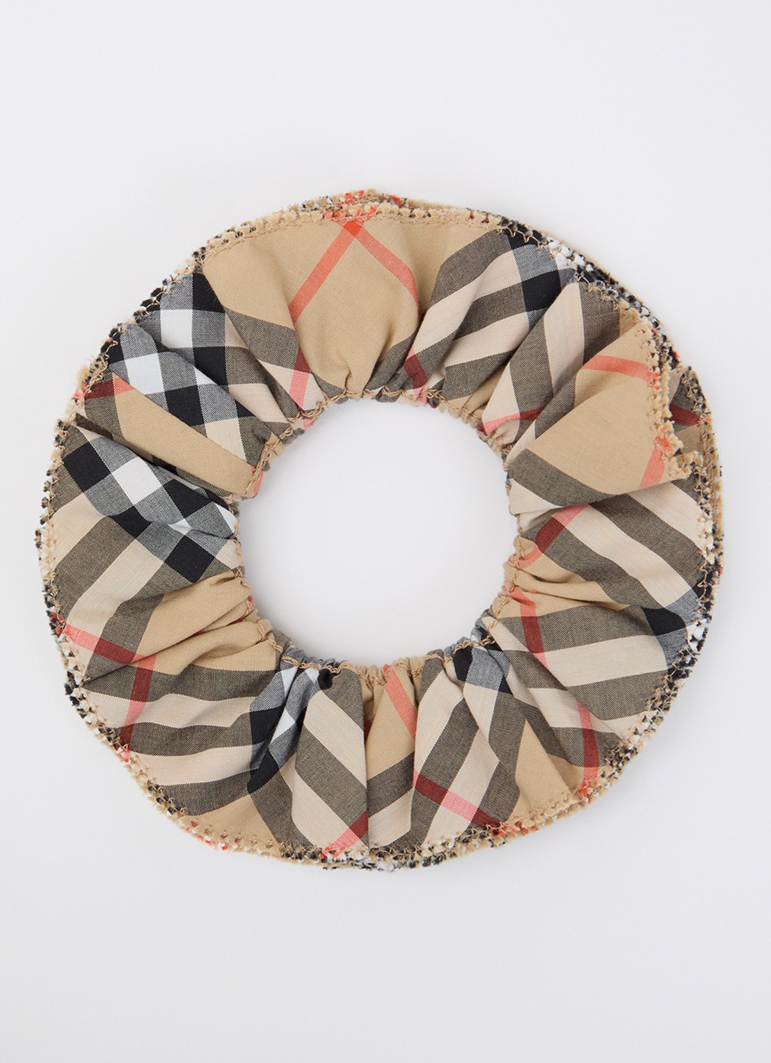 Burberry Scrunchie met ruitdessin - voorkant 2 zand