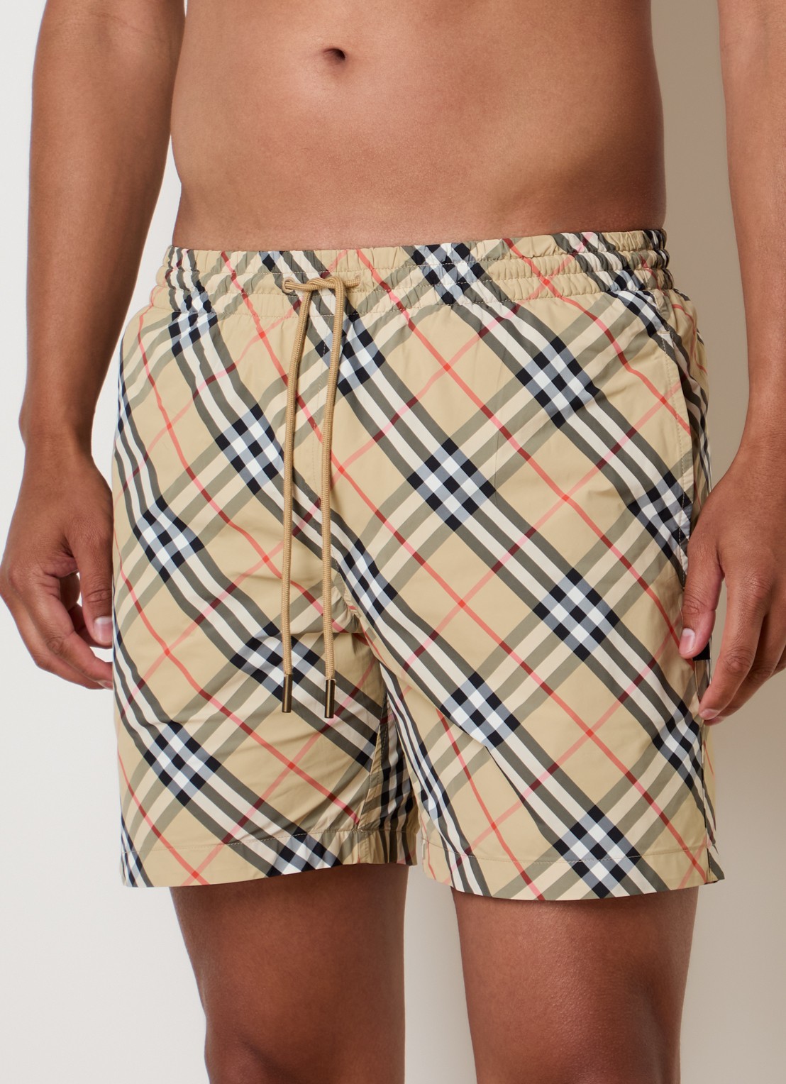 Burberry Seb zwemshorts met ruitdessin - detail 4 beige