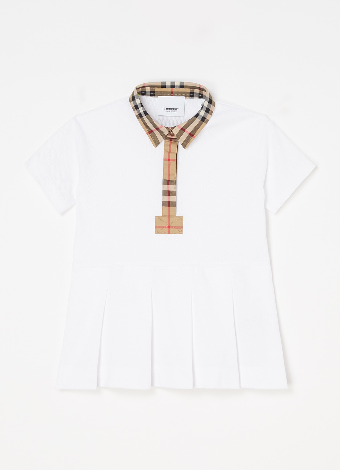 Burberry Sigrid blousejurk met polokraag - voorkant 2 wit