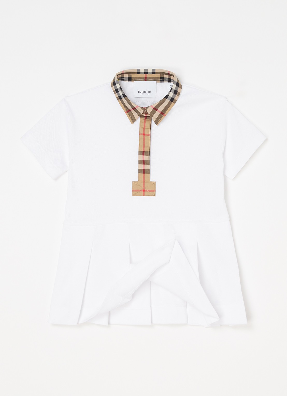 Burberry Sigrid blousejurk met polokraag - voorkant 3 wit