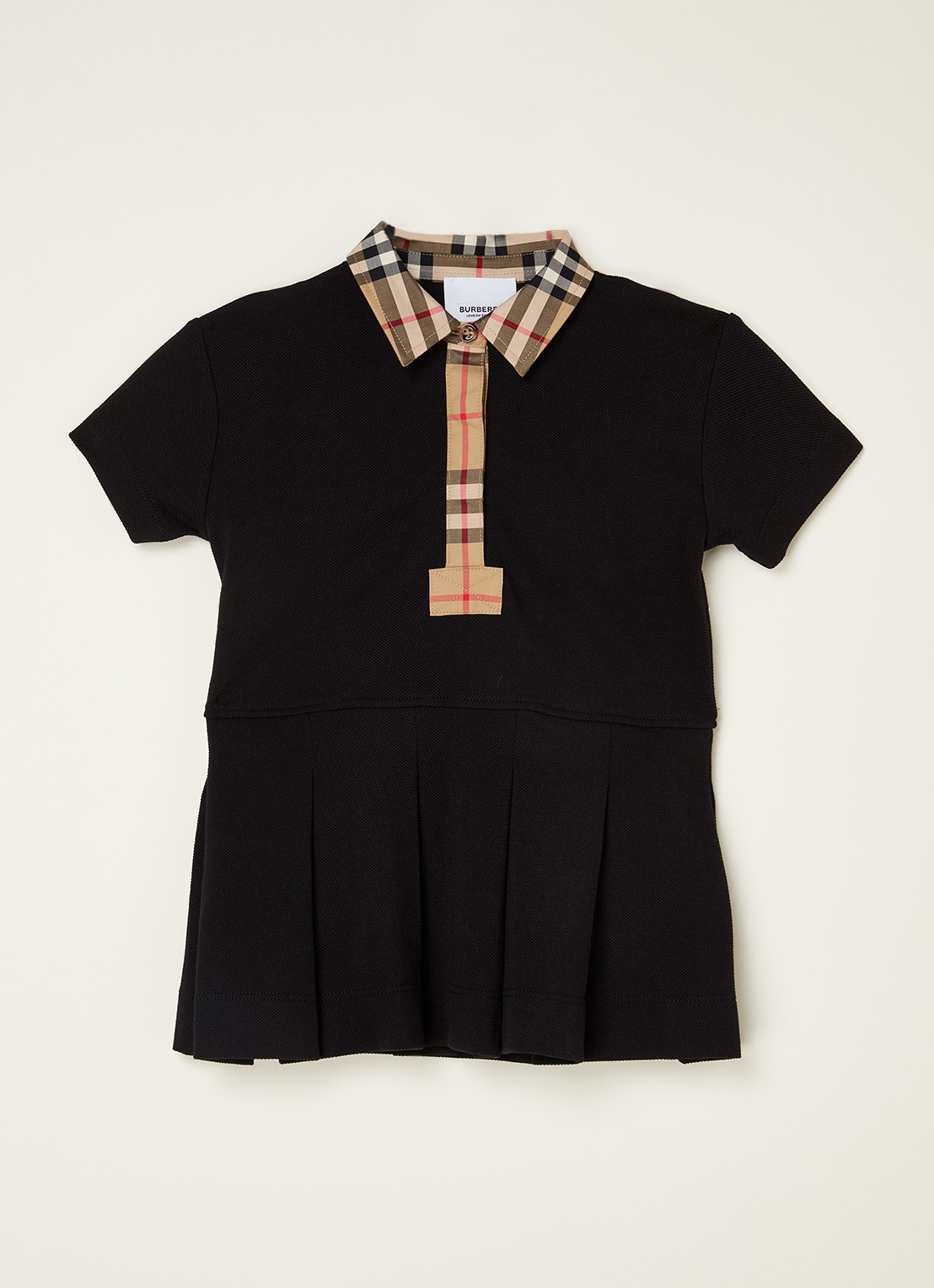 Burberry Sigrid blousejurk met polokraag - voorkant zwart