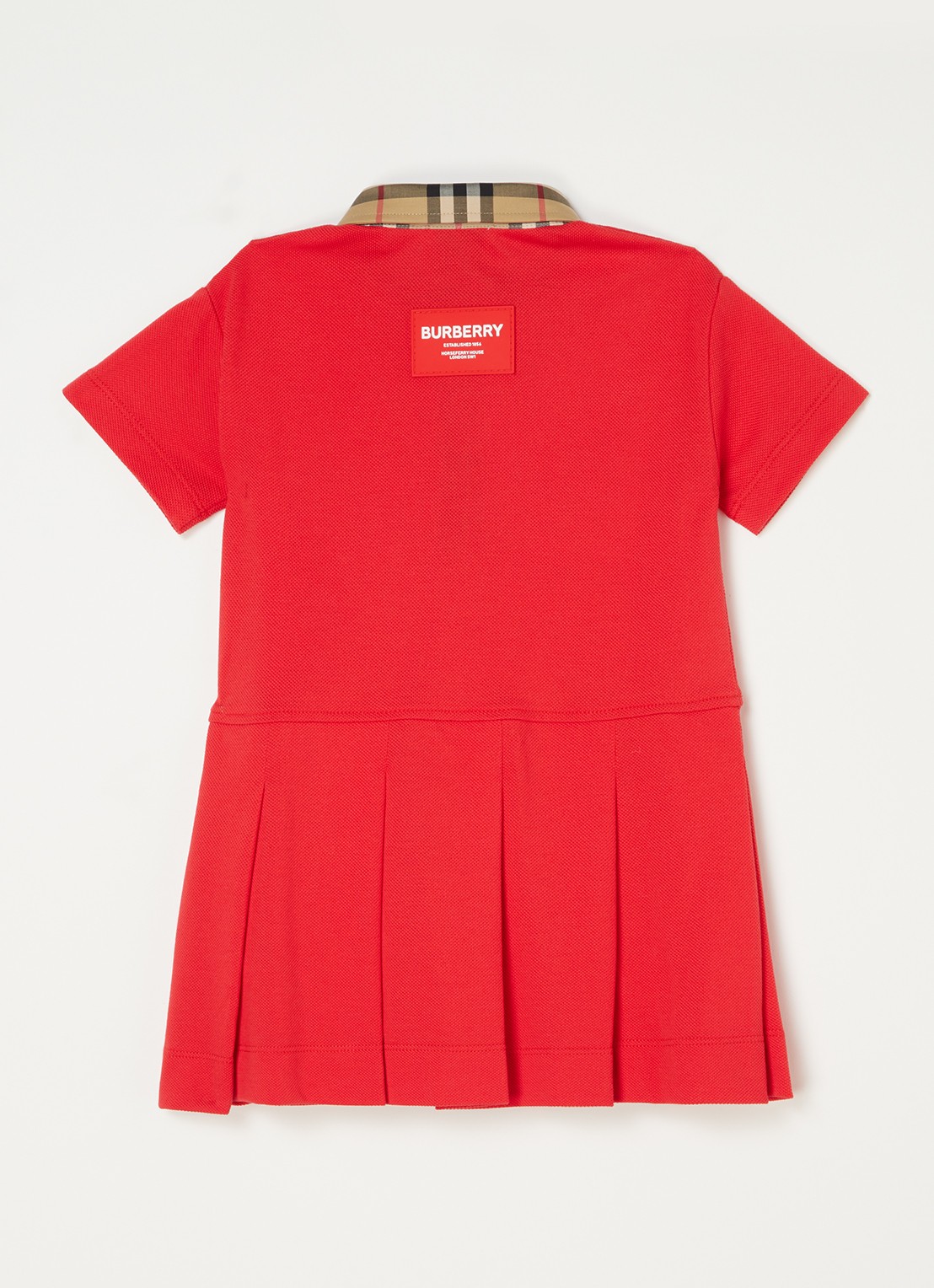 Burberry Sigrid blousejurk met polokraag - achterkant steenrood