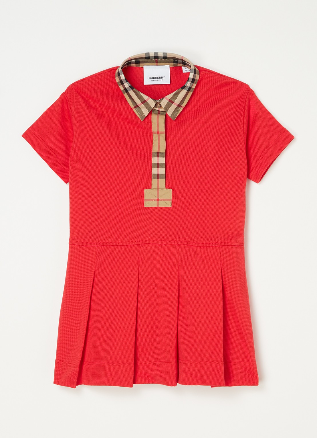 Burberry Sigrid blousejurk met polokraag - voorkant 4 steenrood