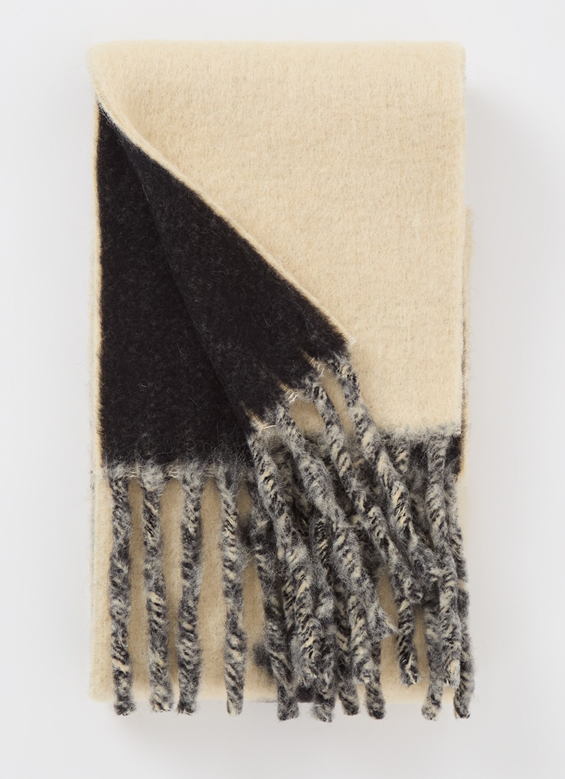 Burberry Sjaal in alpaca wolblend 185 x 20 cm - voorkant antraciet