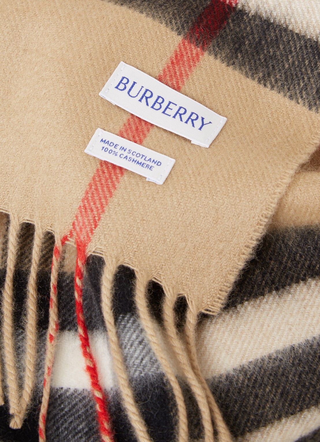 Burberry Sjaal van kasjmier met ruitdessin 170 x 30 cm  - detail 3 beige