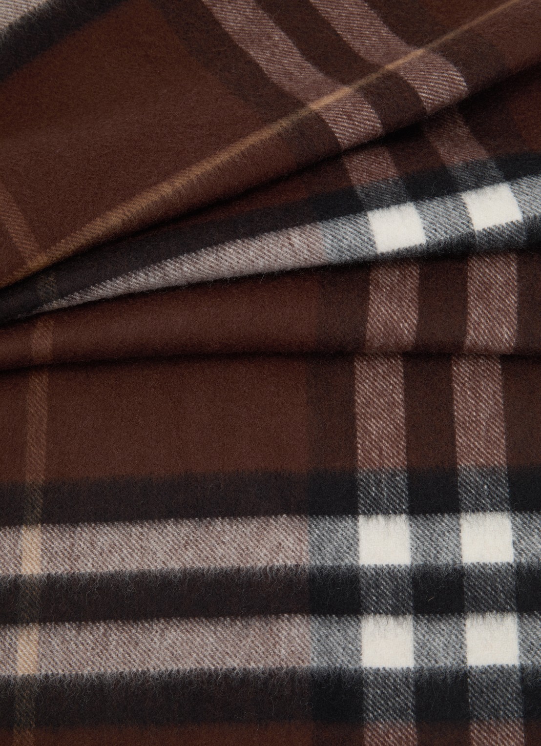 Burberry Sjaal van kasjmier met ruitdessin en franjes 170 x 30 cm  - detail 2 bruin