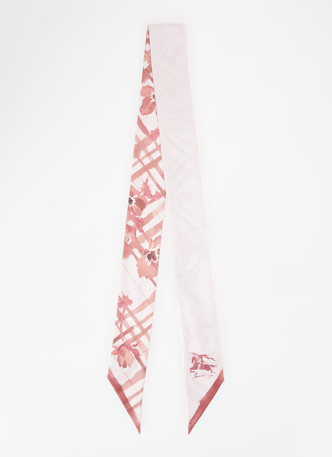 Burberry Sjaal van zijde 180 x 8 cm - voorkant oudroze