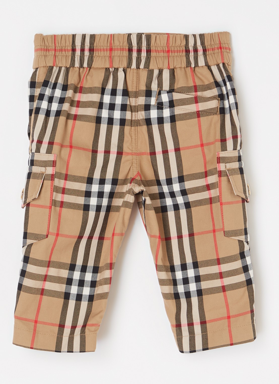 Burberry Slim fit pantalon met ruitdessin en klepzakken - voorkant 2 beige