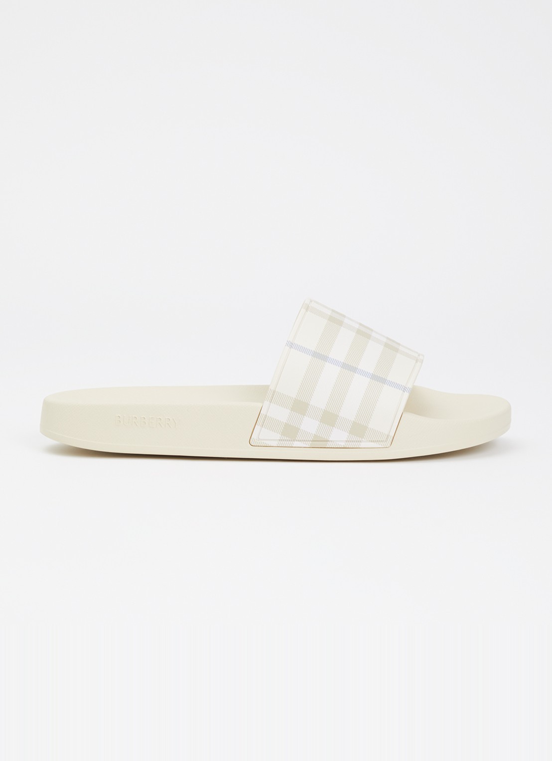 Burberry Slipper met geruit dessin - voorkant beige