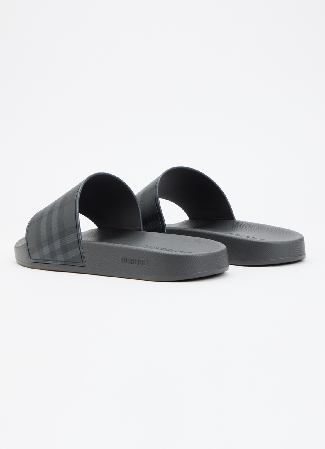 Burberry Slipper met logoprint - achterkant 2 antraciet