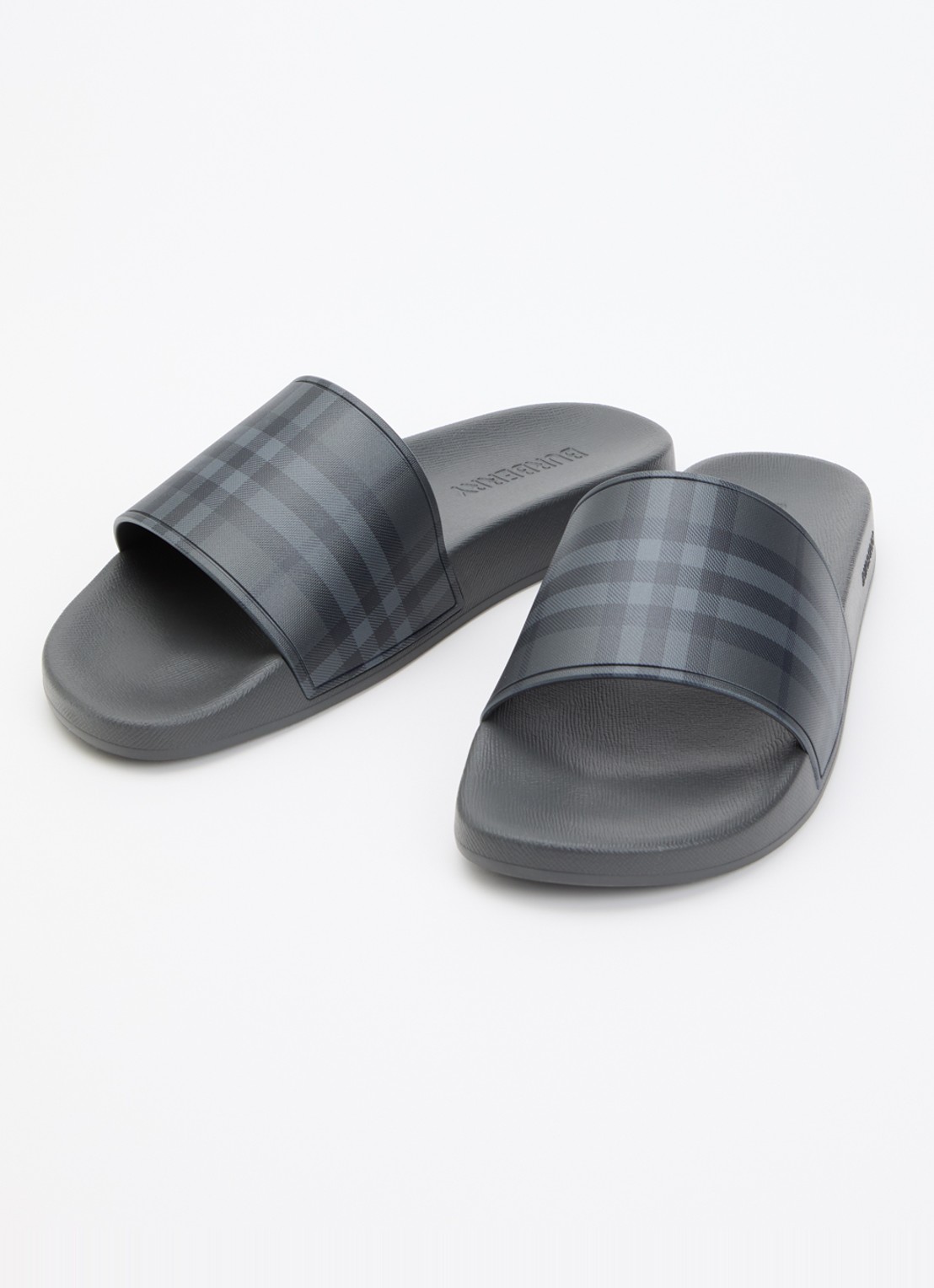 Burberry Slipper met logoprint - detail 3 antraciet
