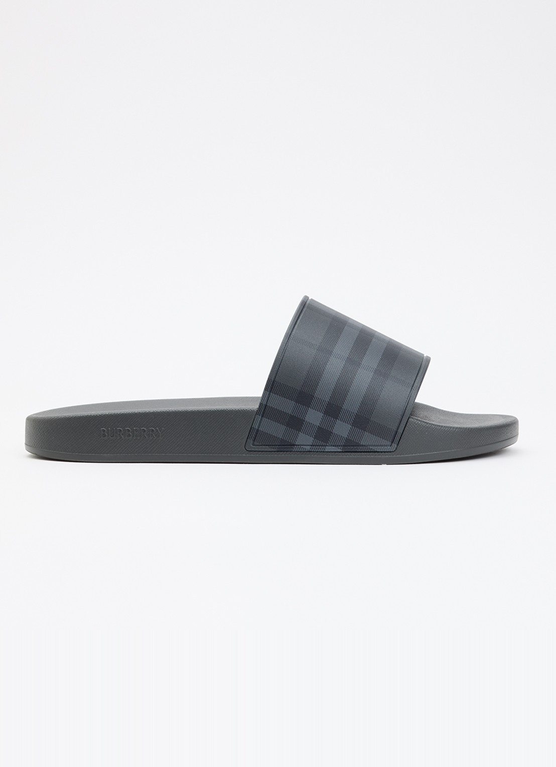 Burberry Slipper met logoprint - voorkant antraciet