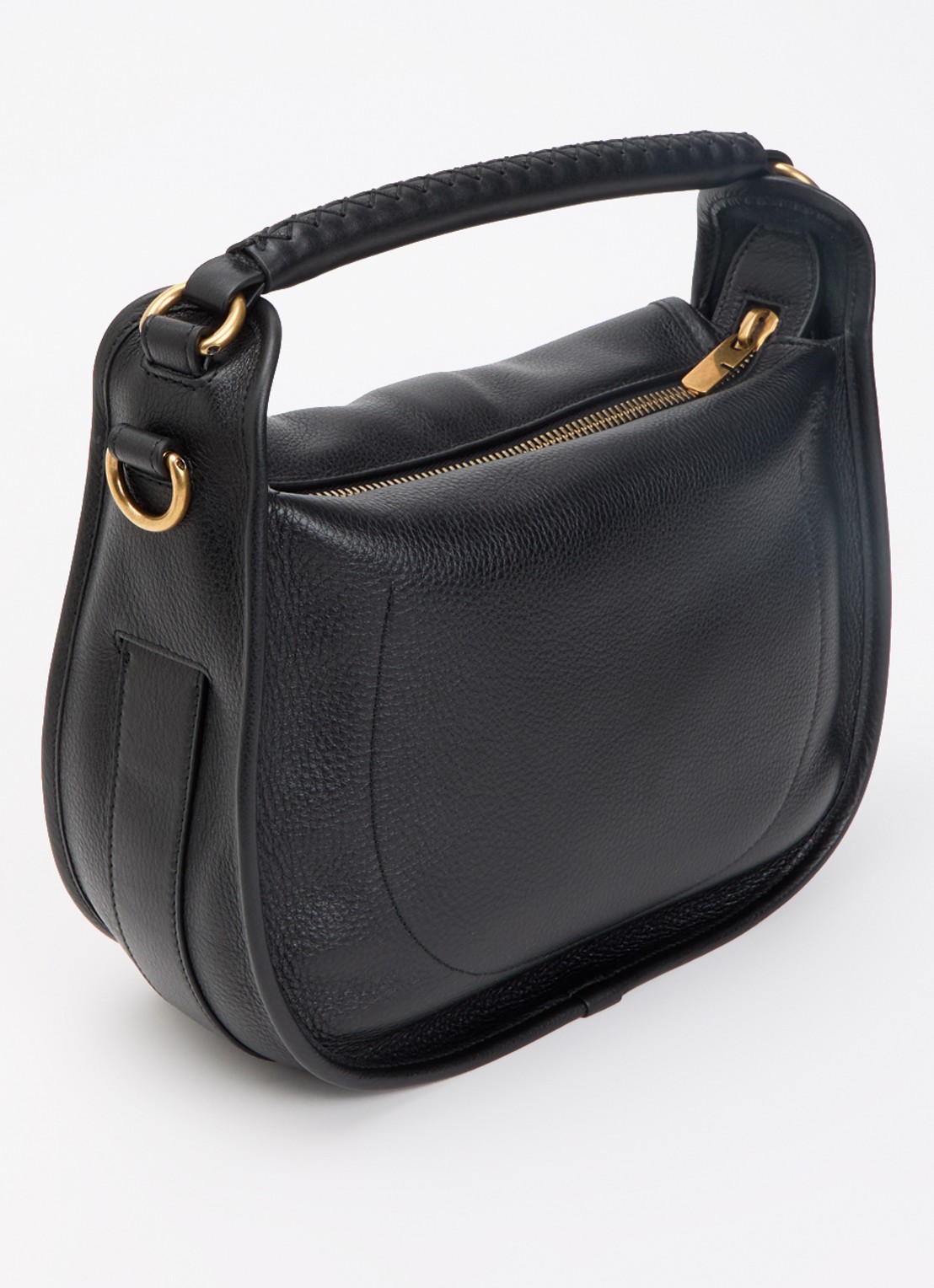 Burberry Small B Clip handtas van kalfsleer met afneembare schouderriem - achterkant zwart