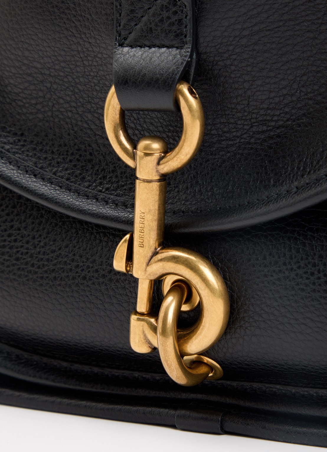 Burberry Small B Clip handtas van kalfsleer met afneembare schouderriem - detail 7 zwart