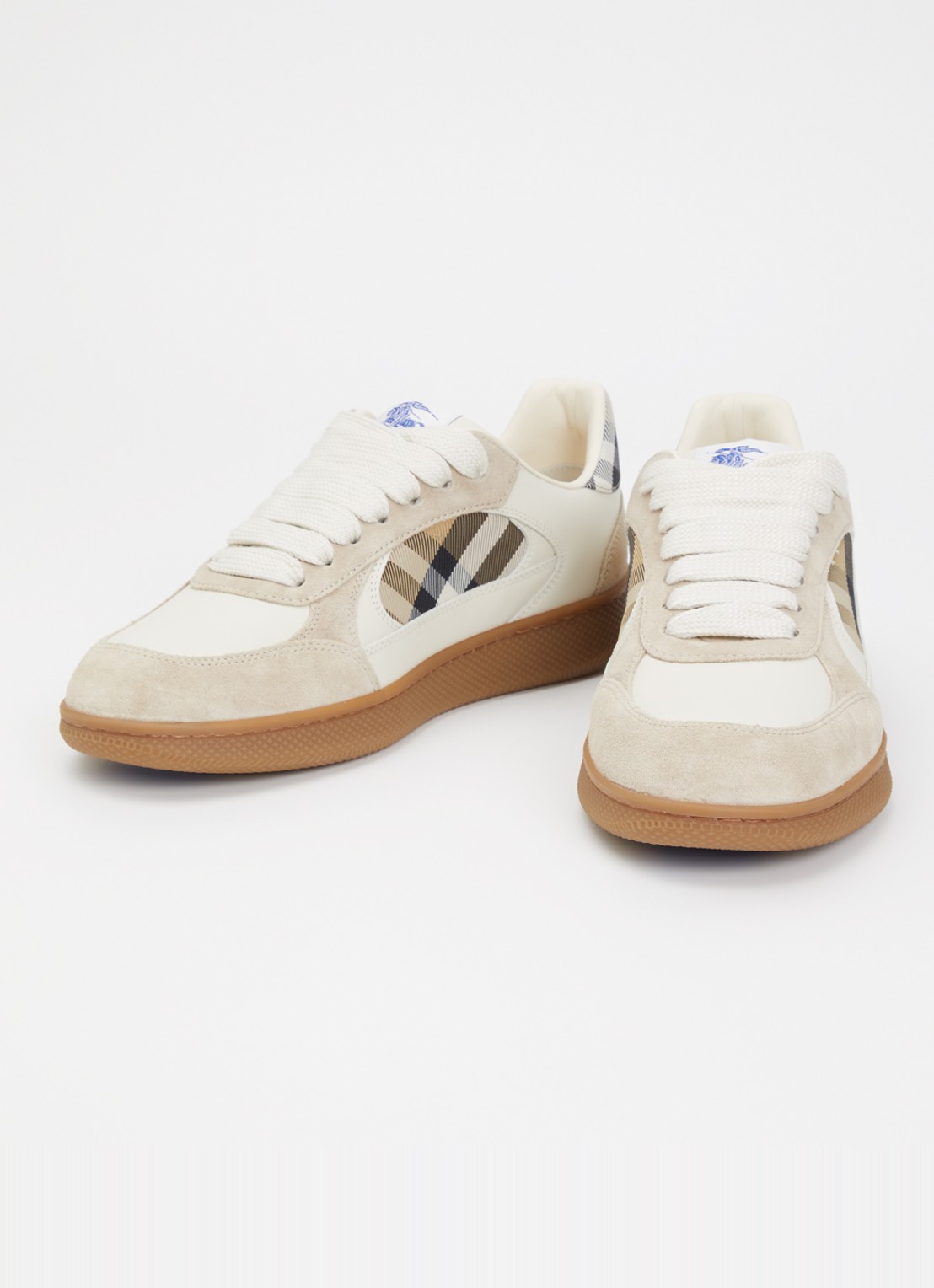 Burberry Sneaker van kalfsleer met kalfssuède details - detail 2 beige