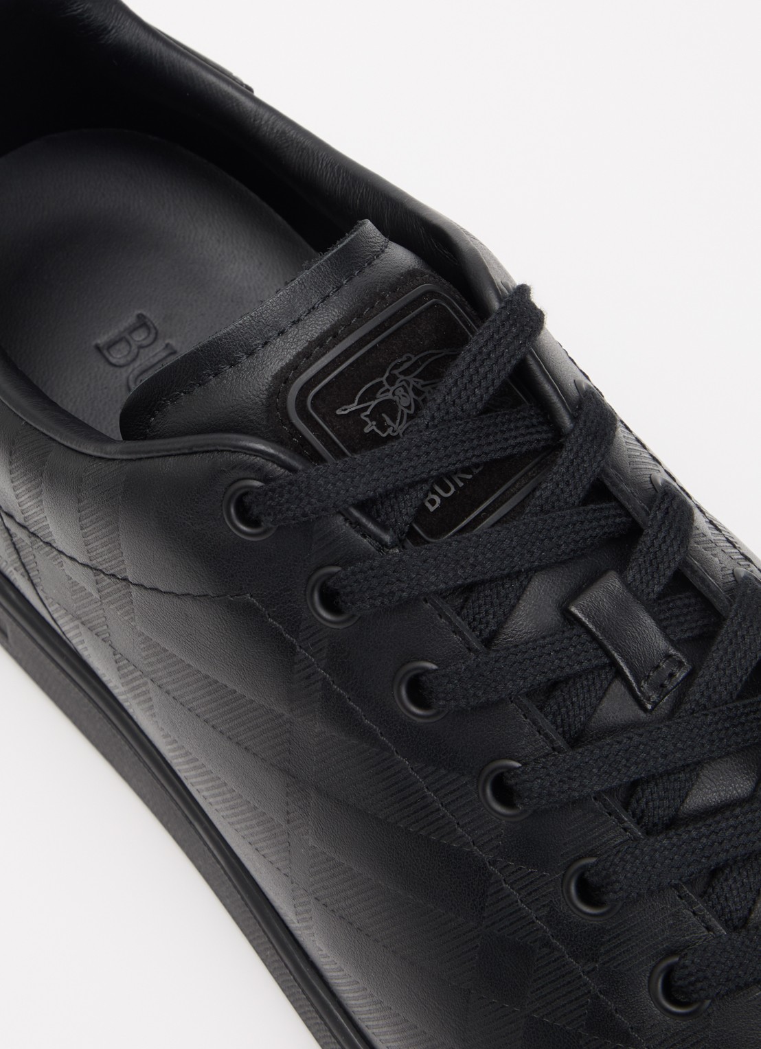 Burberry Sneaker van leer met details van suède - detail 4 zwart