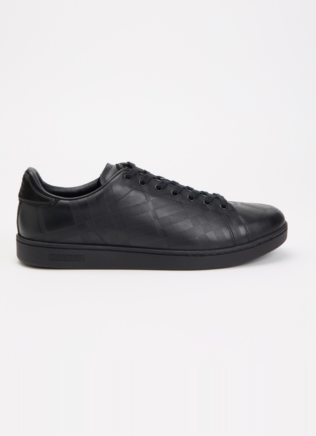 Burberry Sneaker van leer met details van suède - voorkant 5 zwart