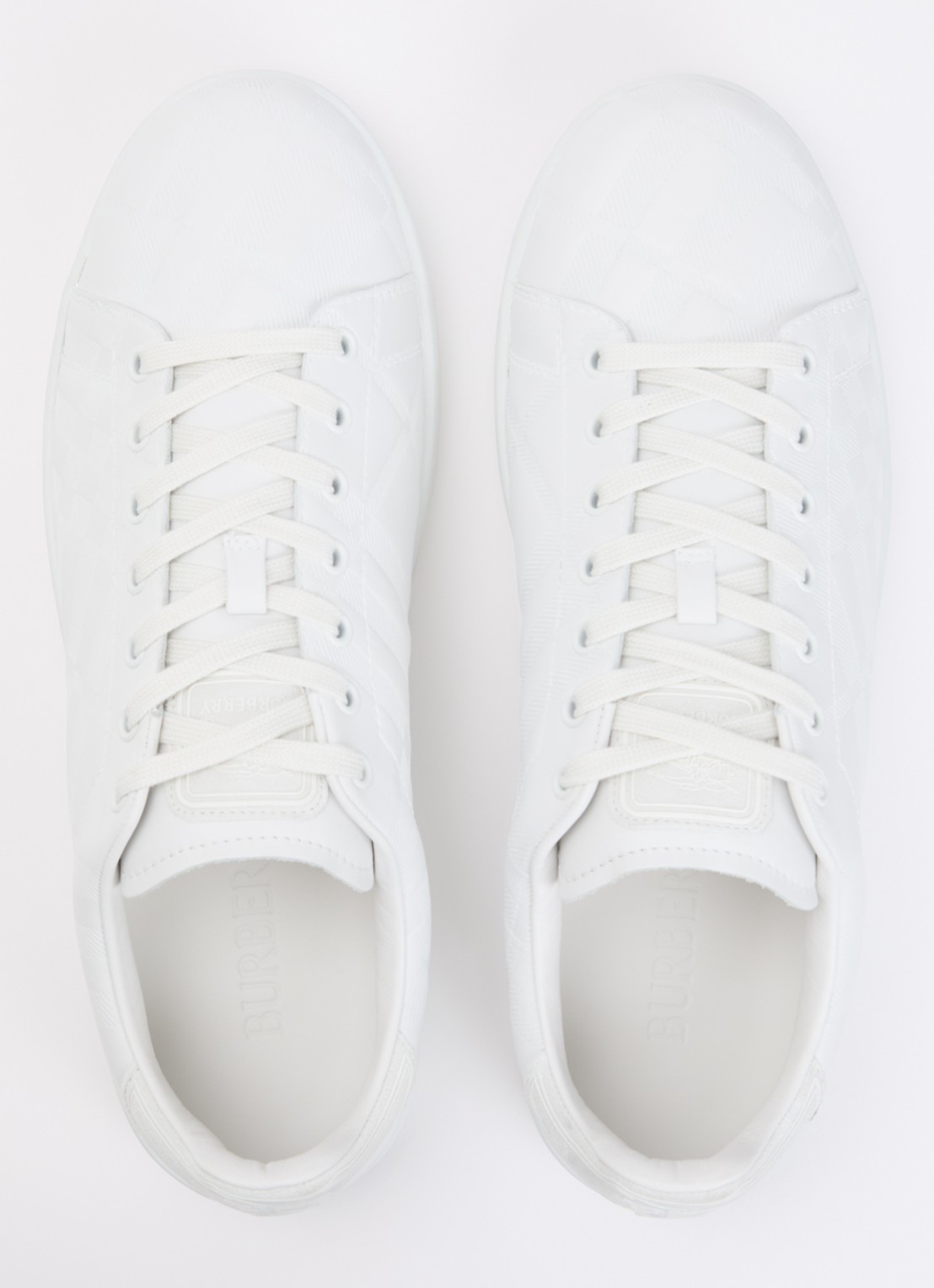 Burberry Sneaker van leer met details van suède - detail 4 wit