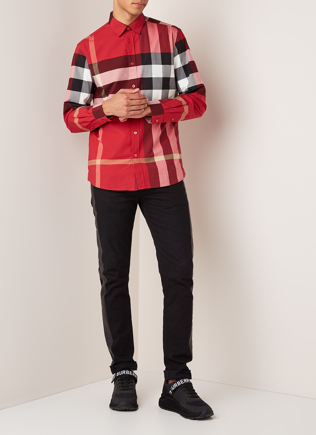 Burberry Somerton regular fit overhemd met ruitdessin - voorkant 4 rood