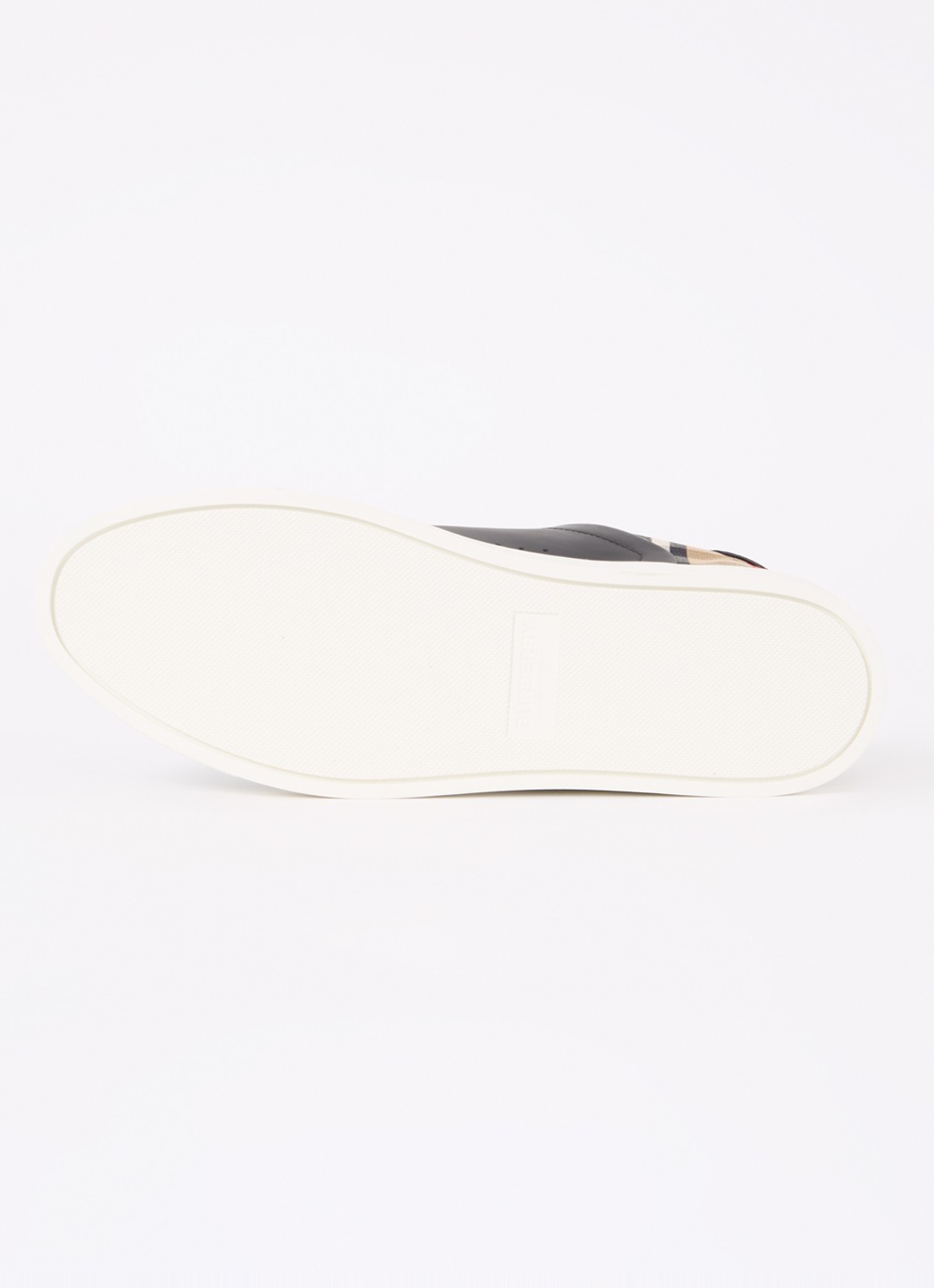 Burberry Stevie sneaker van kalfsleer met kalfssuède details  - detail 4 zwart
