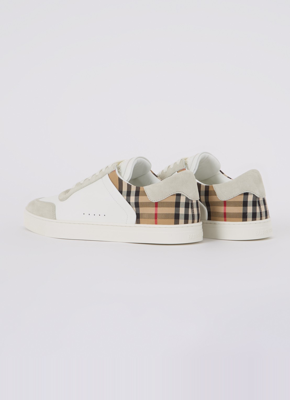 Burberry Stevie sneaker van kalfsleer met suède details - achterkant 5 wit