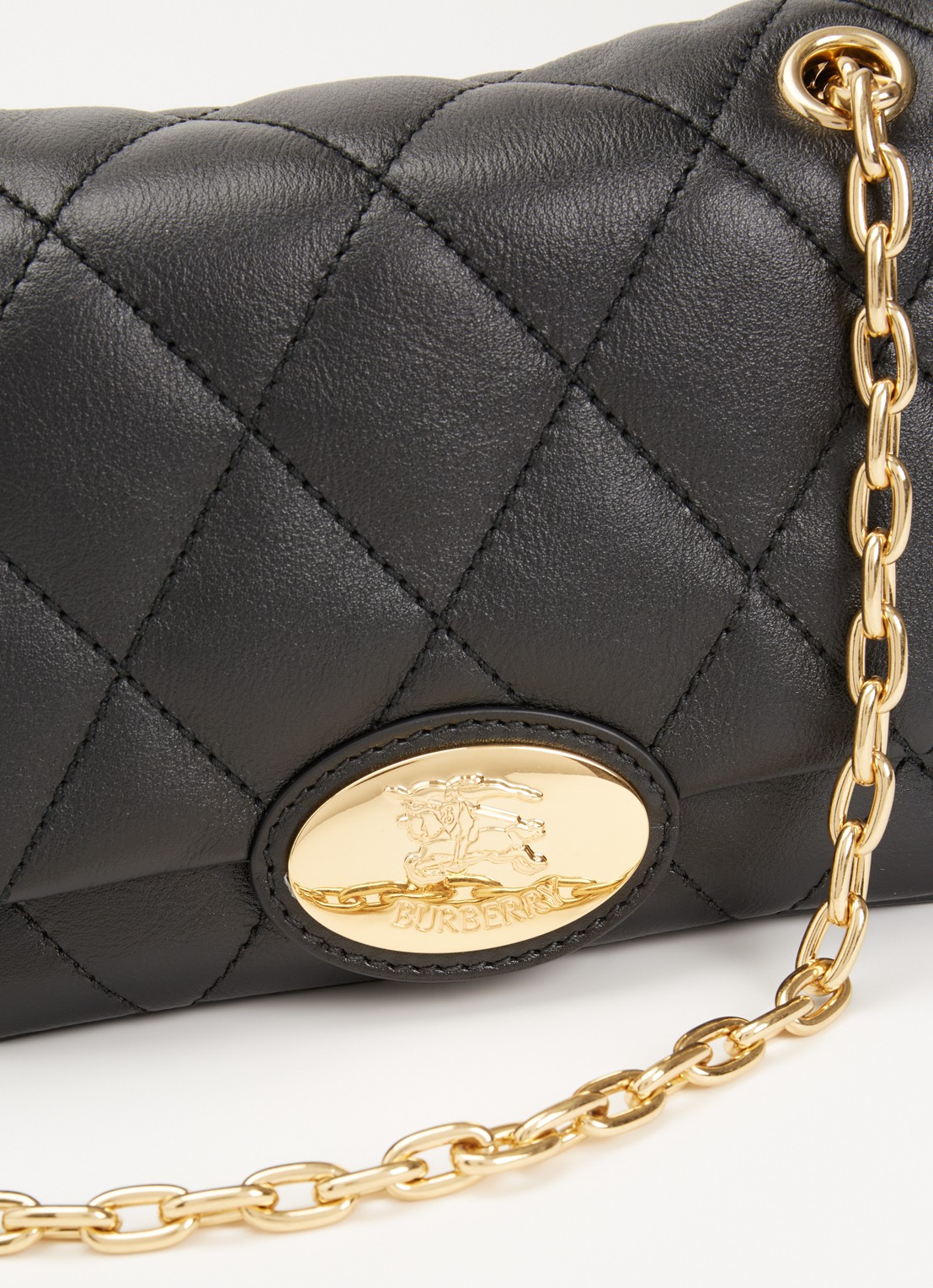 Burberry Strand schoudertas van kalfsleer met verstelbare schouderriem - detail 7 zwart