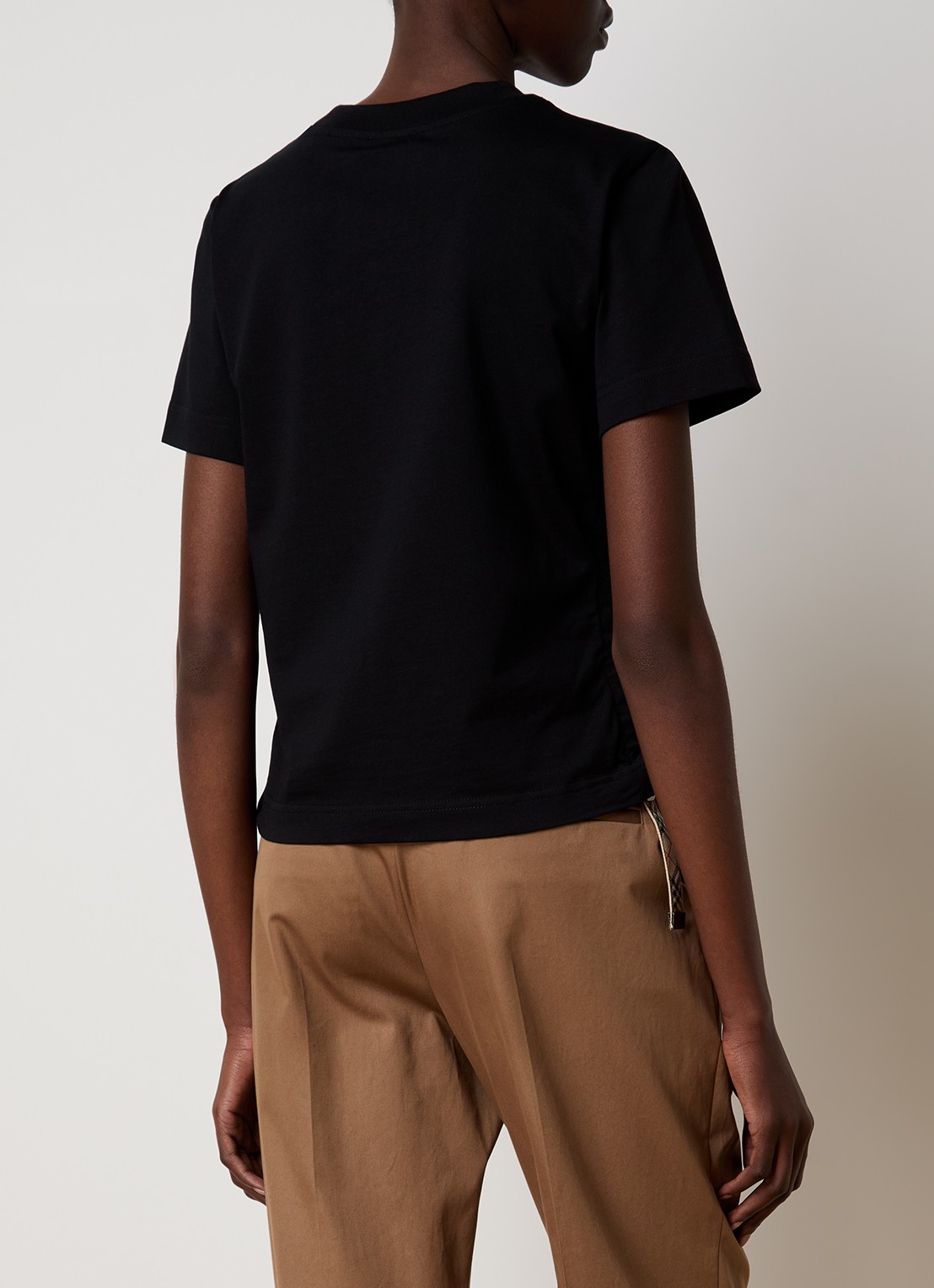 Burberry T-shirt met logoborduring - achterkant zwart