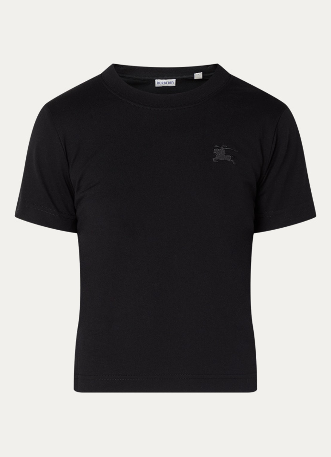 Burberry T-shirt met logoborduring - voorkant 2 zwart