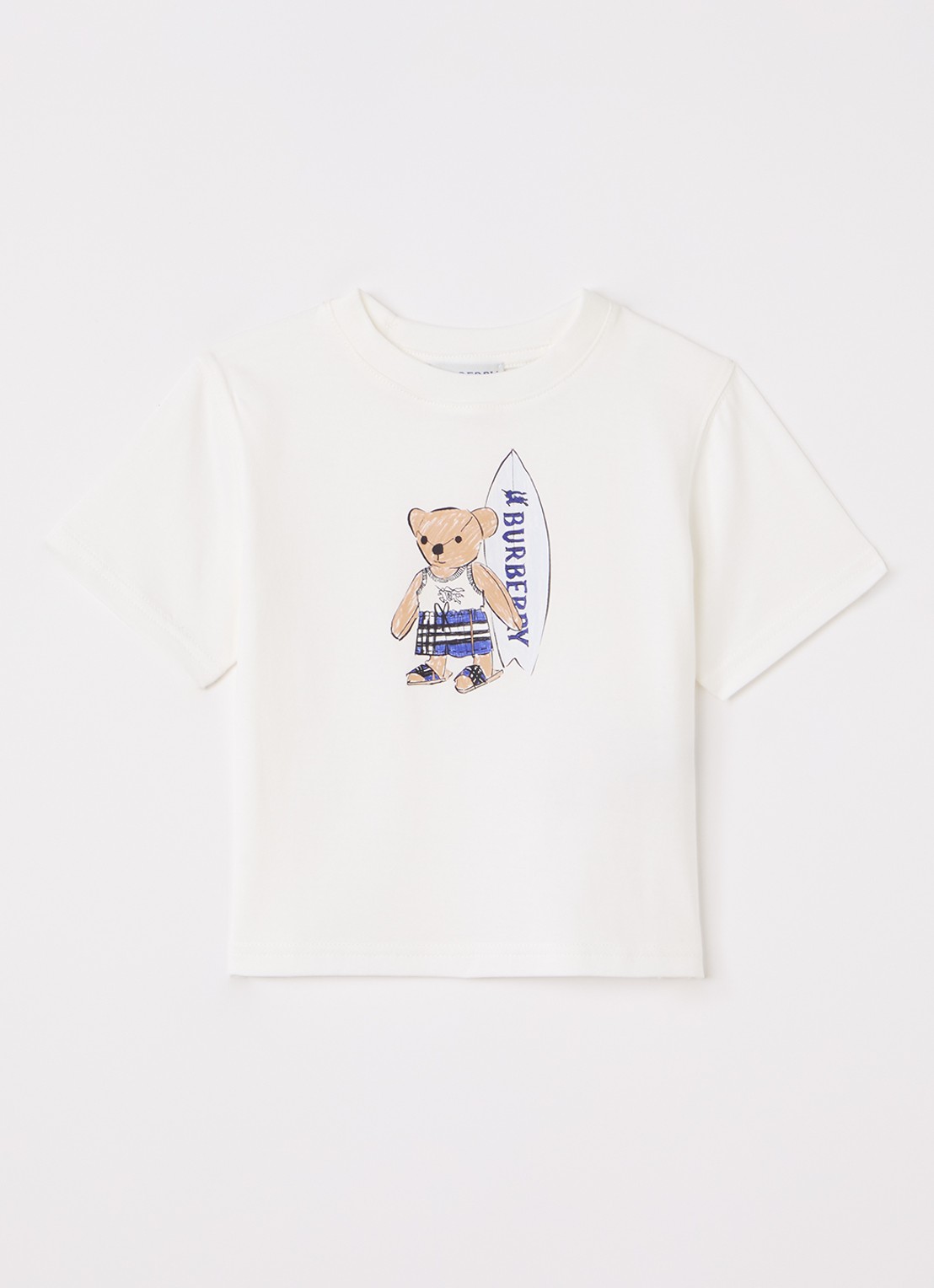 Burberry T-shirt met logoprint - voorkant gebroken wit