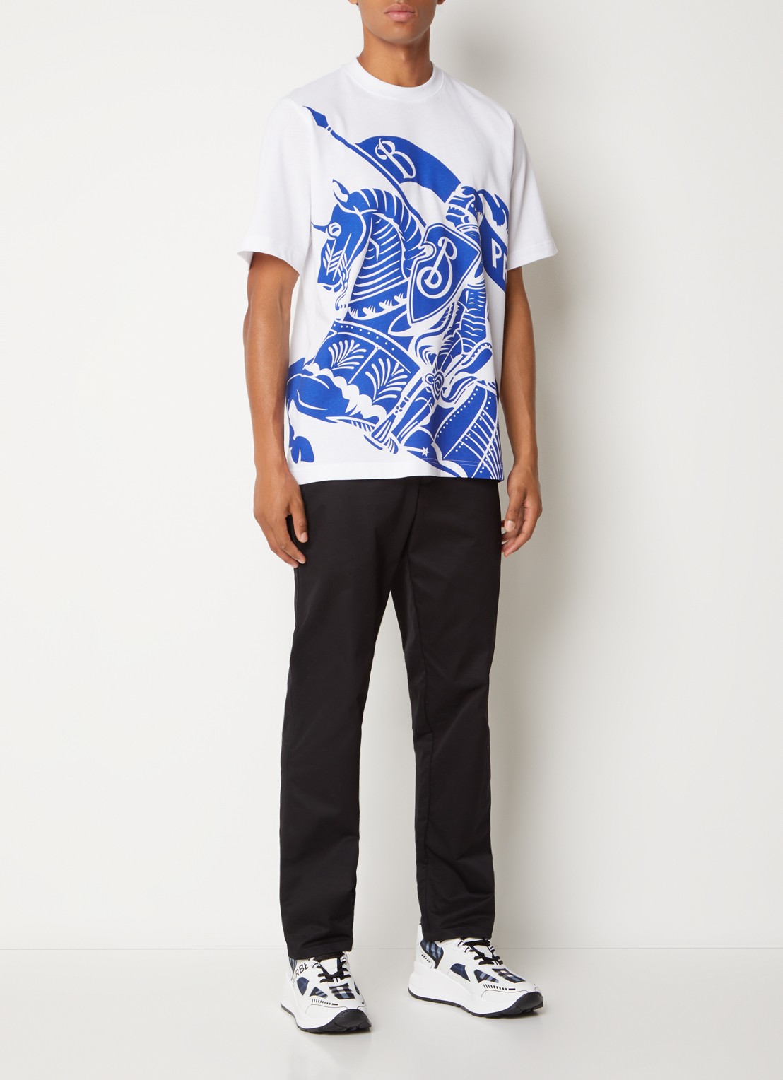Burberry T-shirt met logoprint - voorkant 3 wit