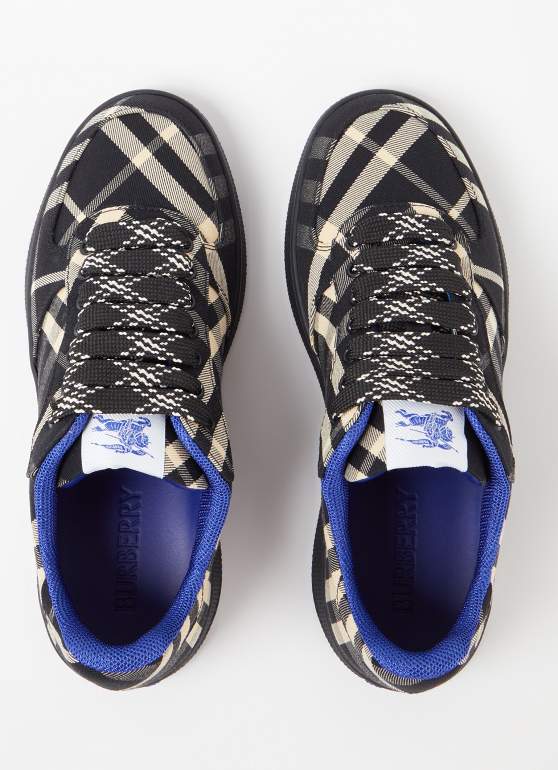 Burberry Terrace sneaker met ruitdessin - detail 2 zwart
