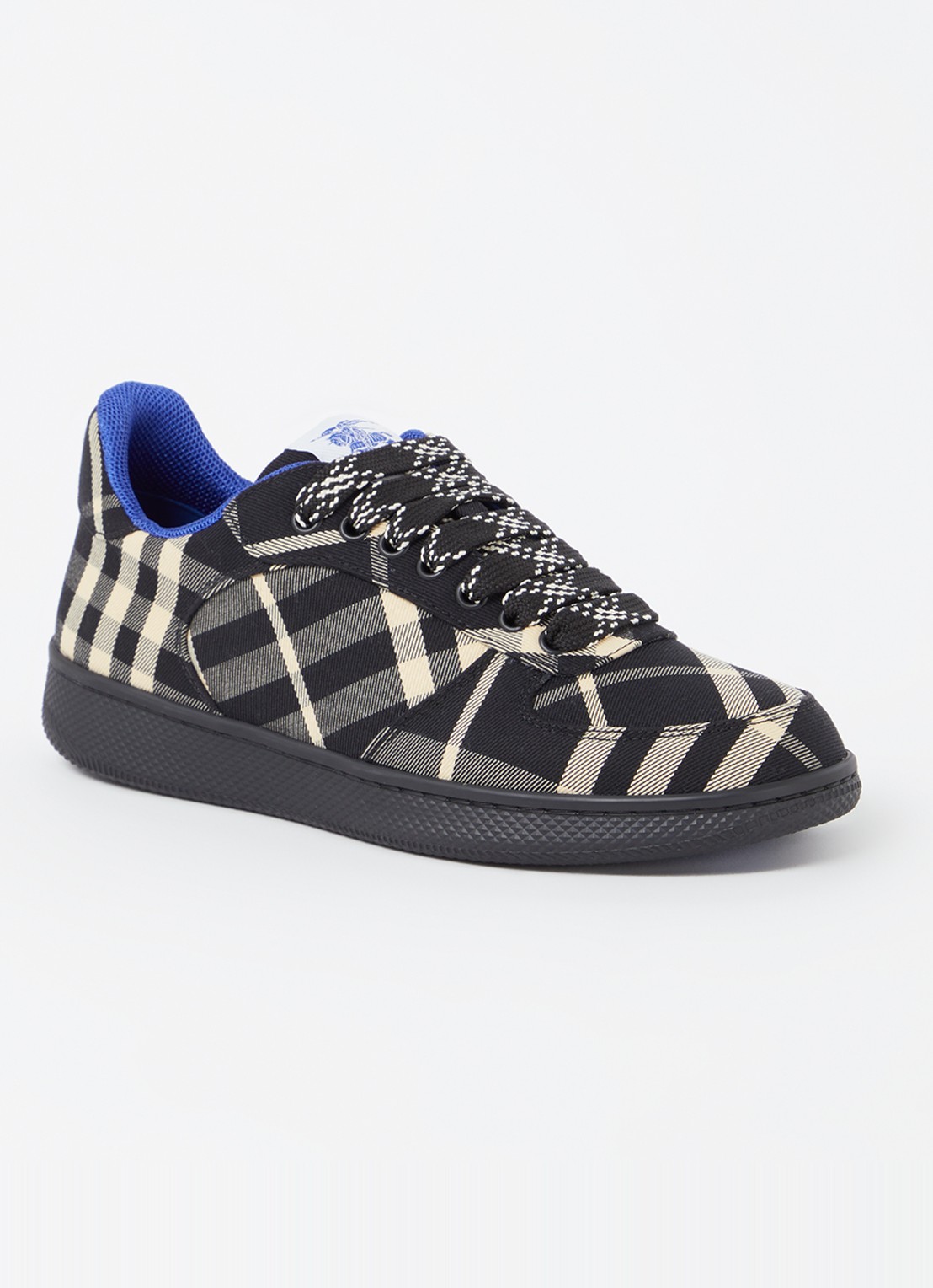 Burberry Terrace sneaker met ruitdessin - voorkant 6 zwart