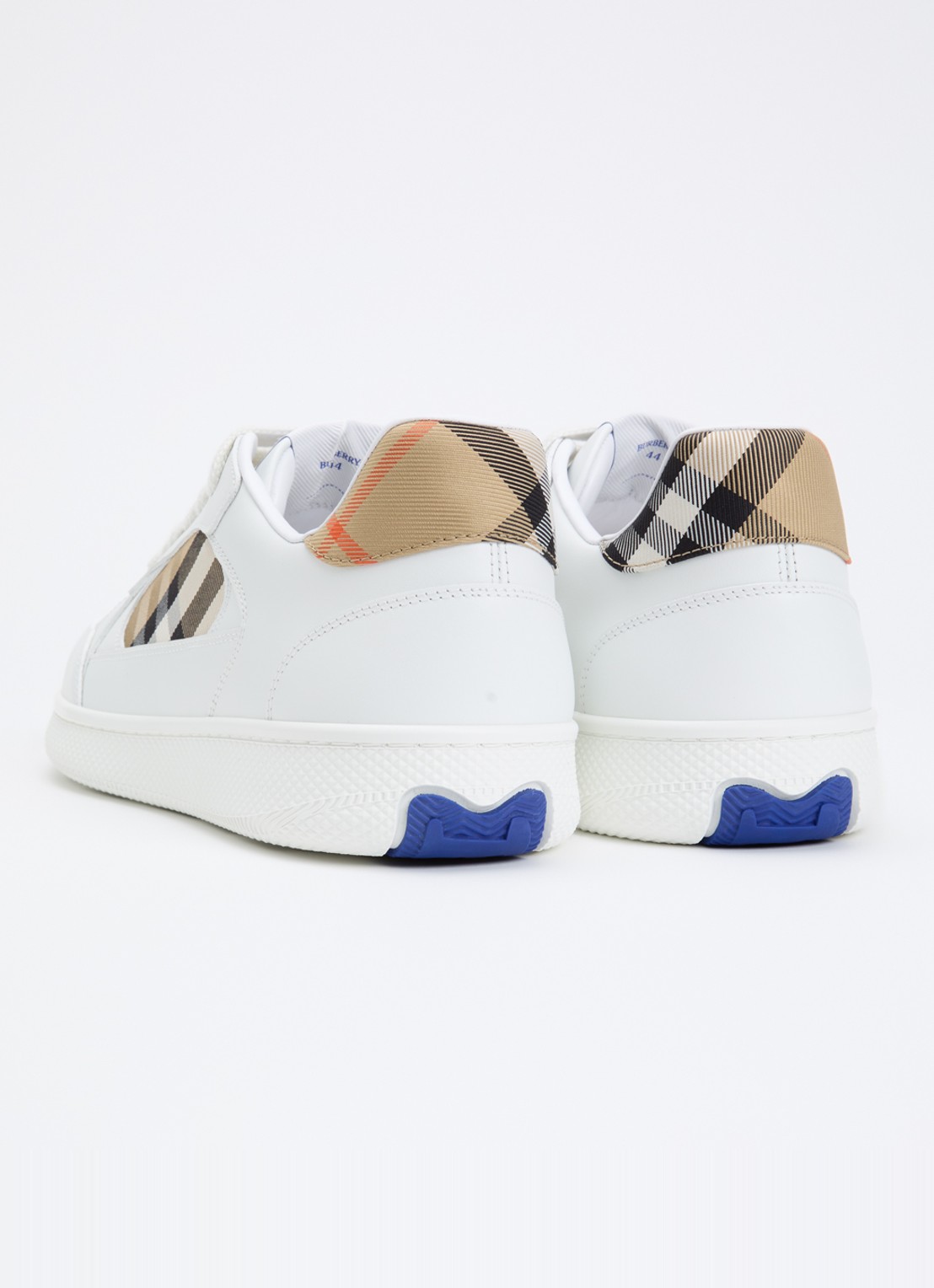 Burberry Terrace sneaker van kalfsleer met ruitdessin - achterkant 7 wit
