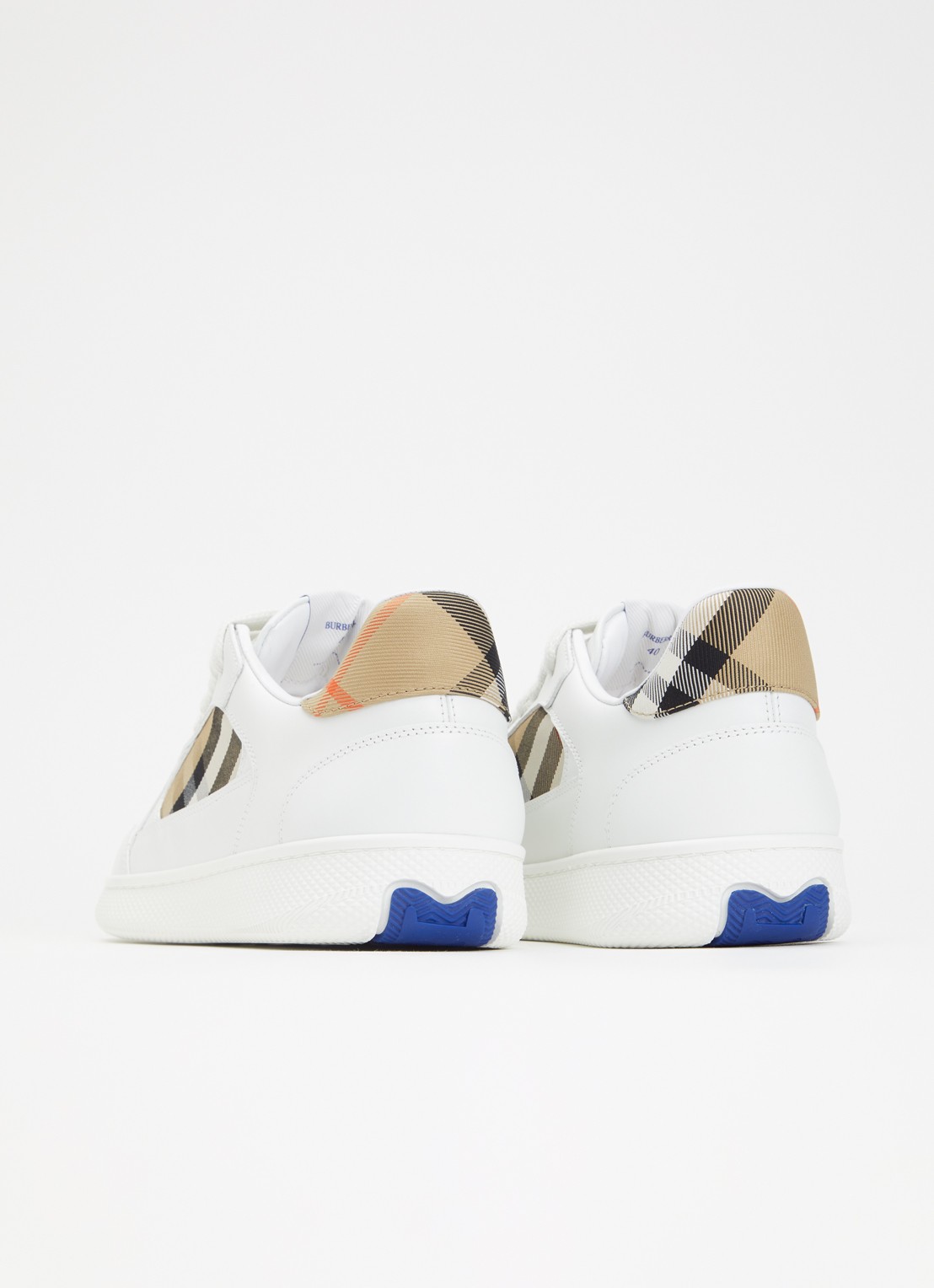 Burberry Terrace sneaker van kalfsleer met ruitdessin - achterkant 7 wit