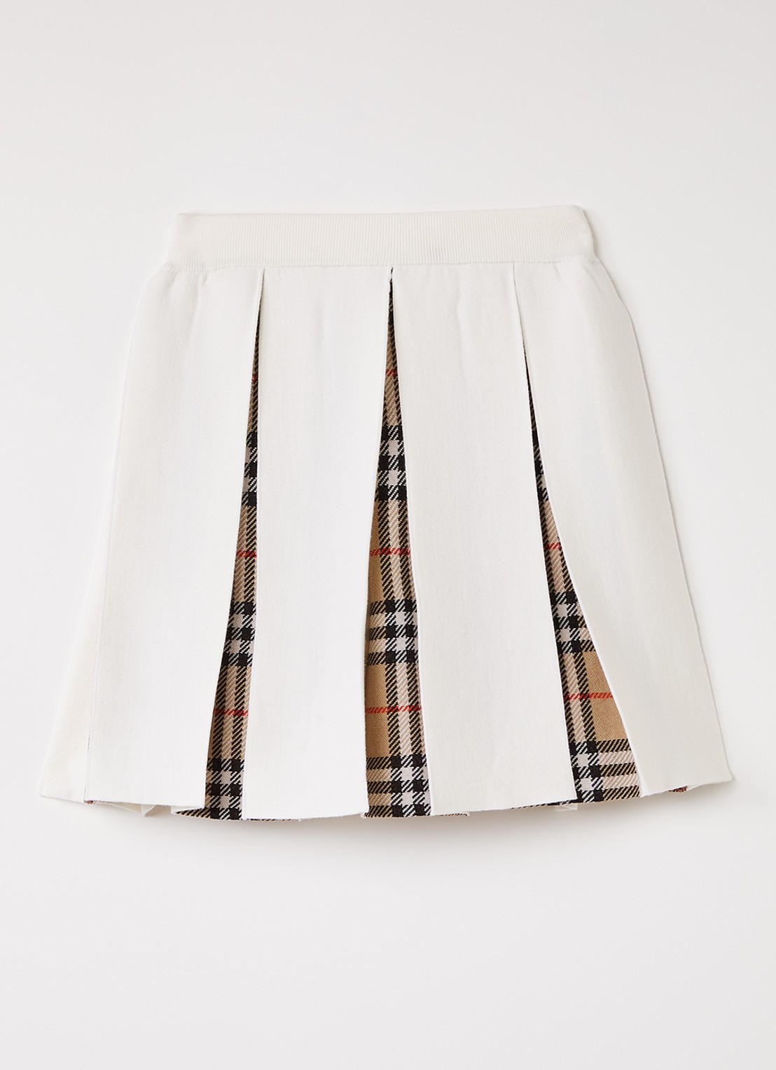 Burberry Theo rok in wolblend - voorkant 3 ivoor