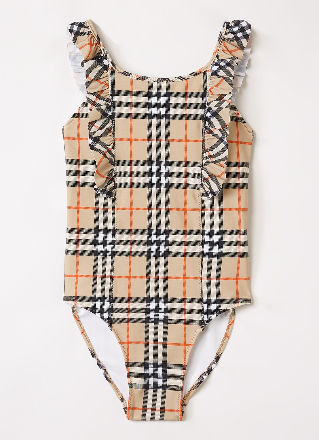 Burberry Tilly badpak met ruitdessin - voorkant khaki