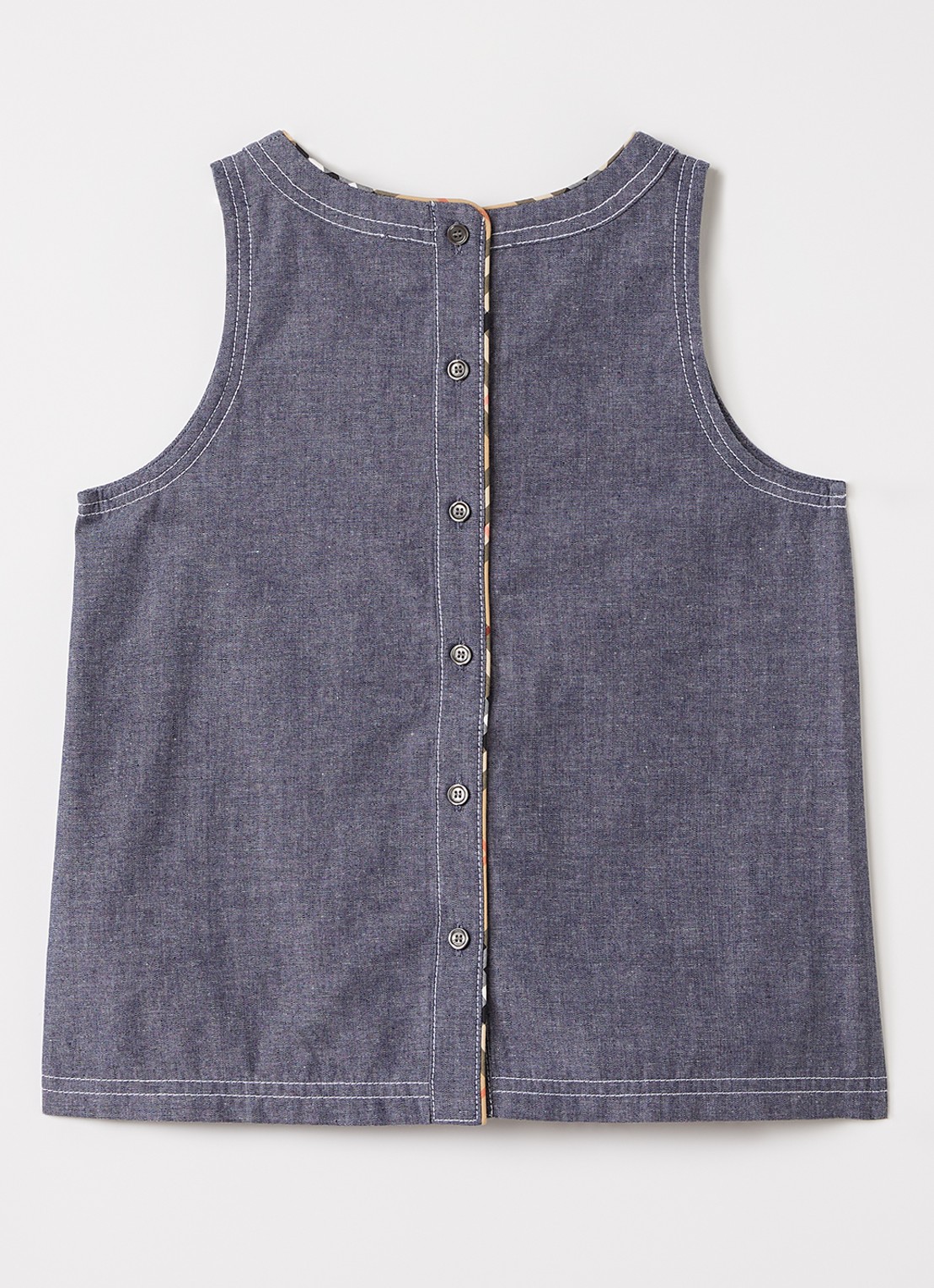 Burberry Top van chambray - voorkant 2 blauw
