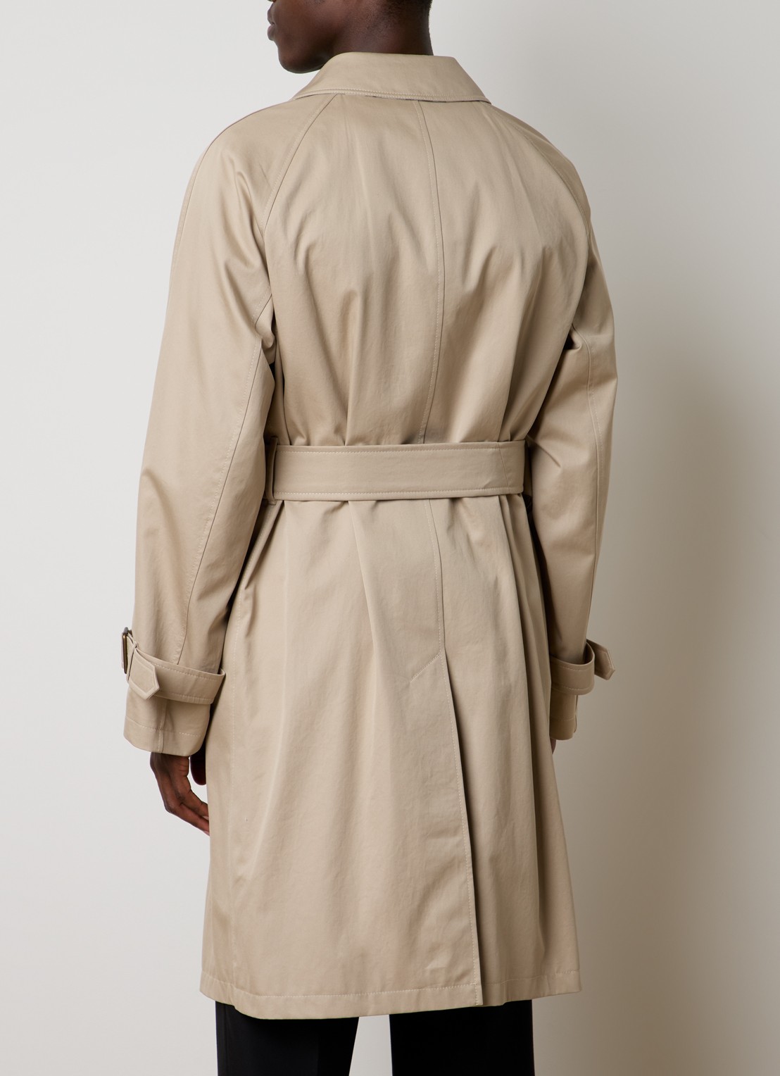 Burberry Trenchcoat met strikceintuur en steekzakken - achterkant 4 beige