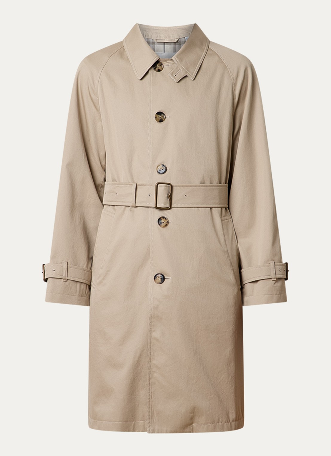 Burberry Trenchcoat met strikceintuur en steekzakken - voorkant 5 beige